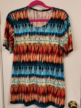 Vibrant Multi-Color Short Sleeve Women's Tee